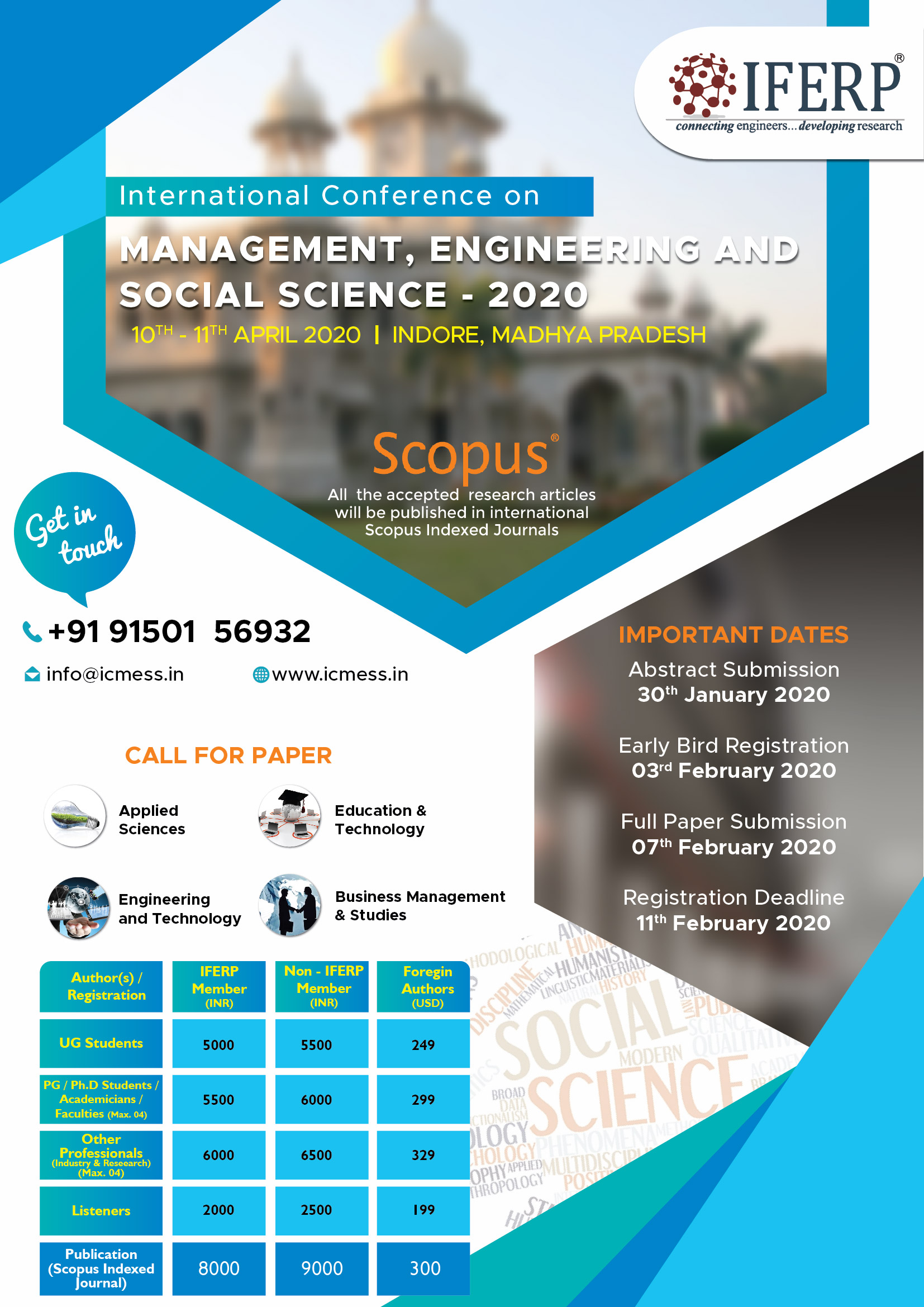 International Conference on Management, Engineering and Social science-2020